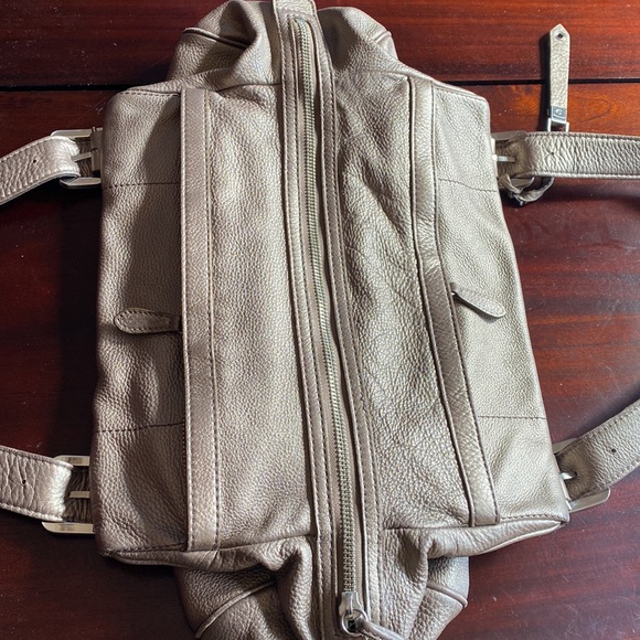 Gold leather satchel purse. - Picture 3 of 3